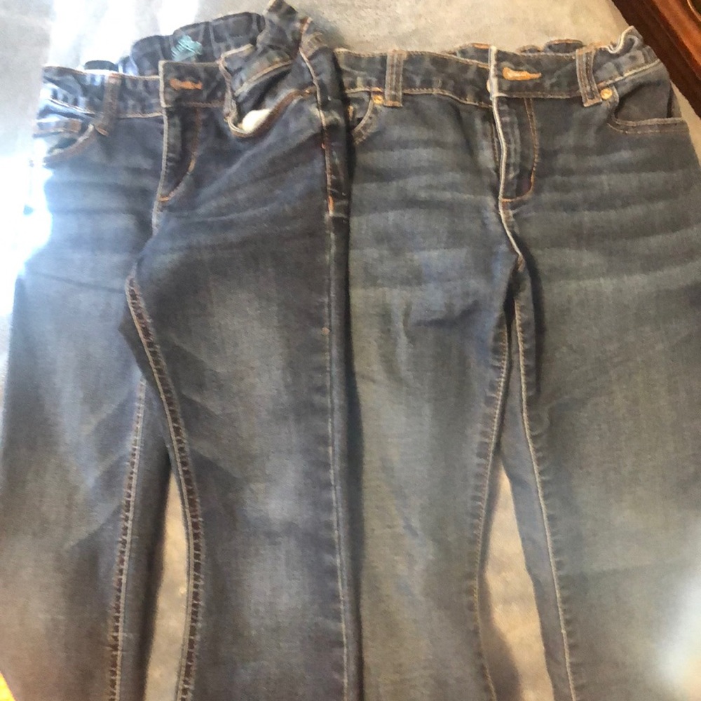 2 Pair Girls Denim Jeans, Size 8